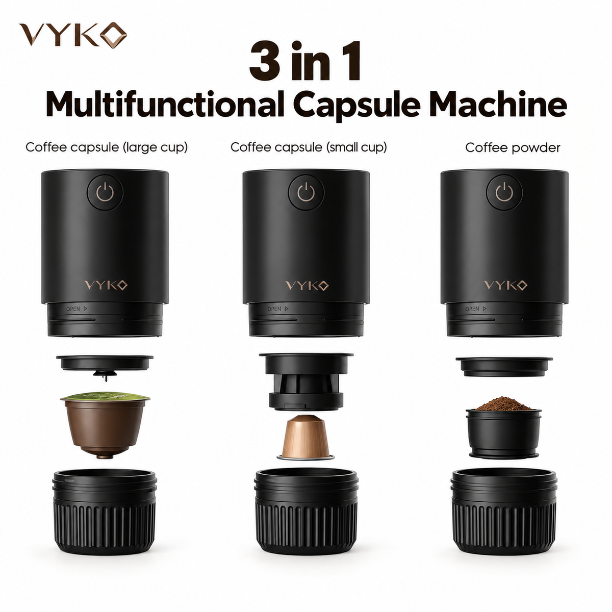 CoffeeGo™ 3-in-1 Portable Espresso Maker