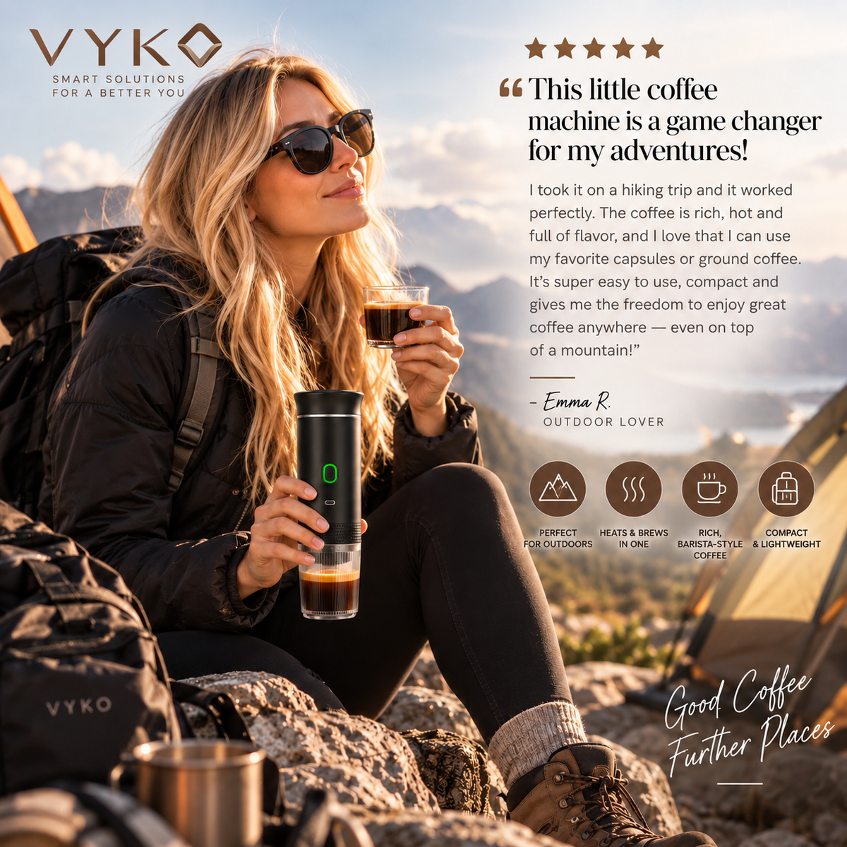 CoffeeGo™ 3-in-1 Portable Espresso Maker