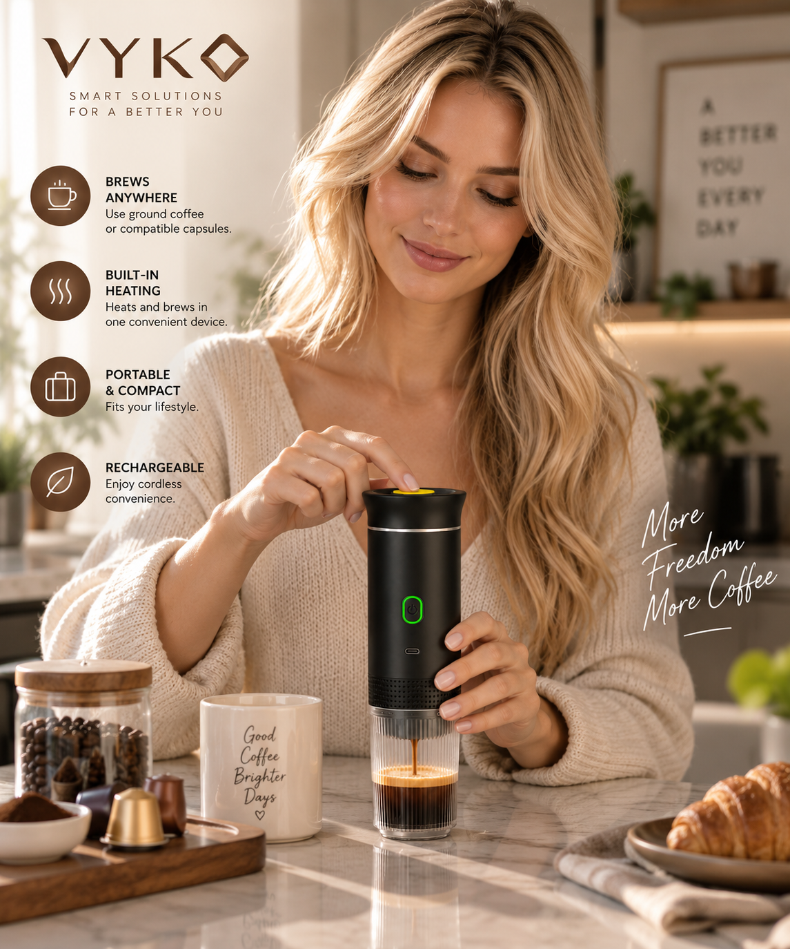 CoffeeGo™ 3-in-1 Portable Espresso Maker