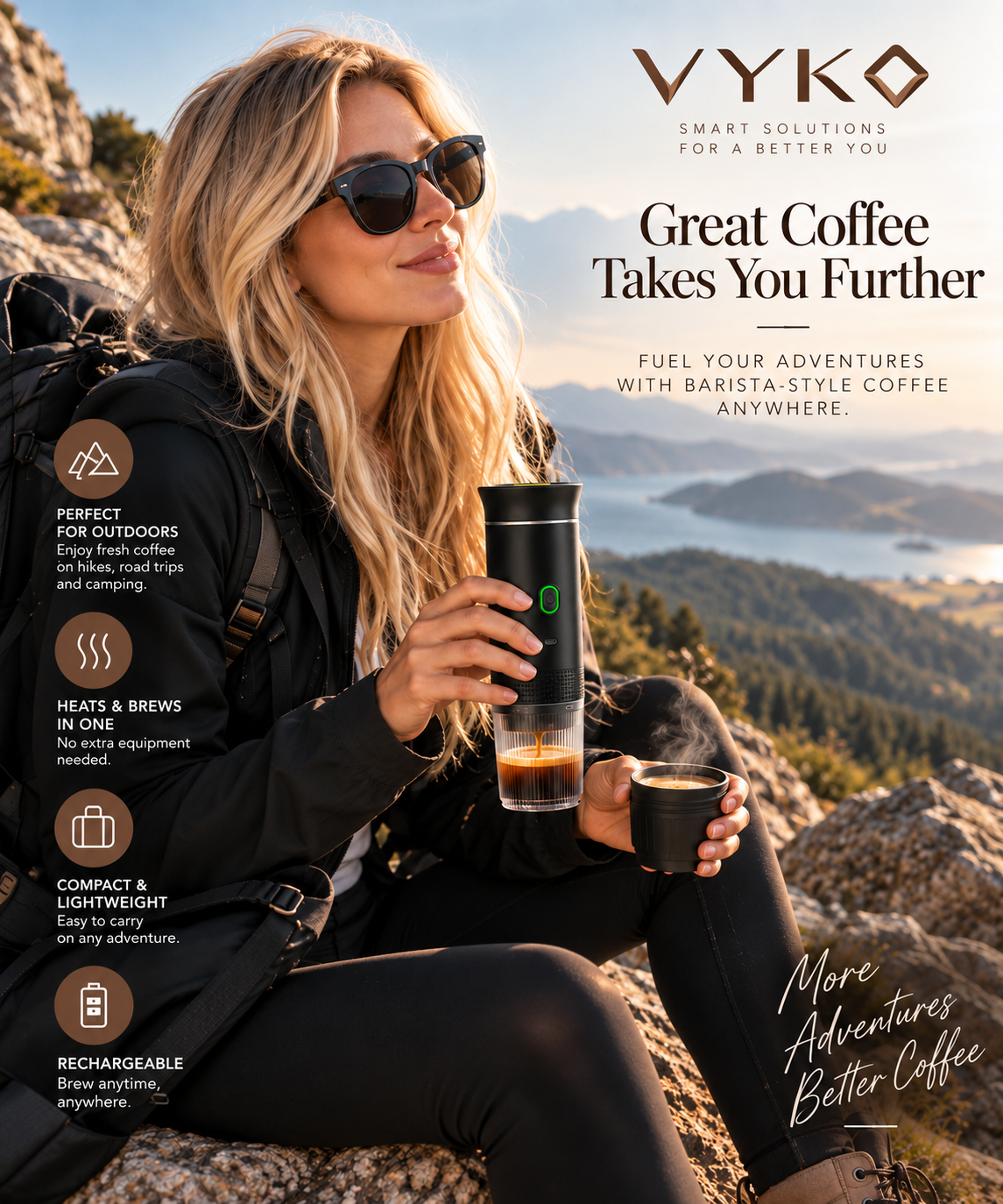 CoffeeGo™ 3-in-1 Portable Espresso Maker